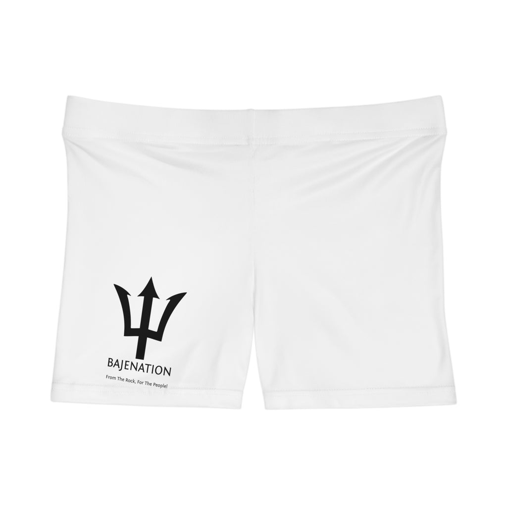 BajeNation Trident Women's Athletic Shorts — White