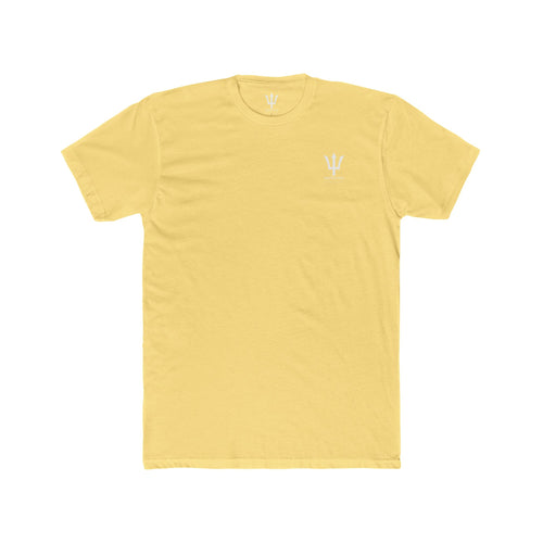 "...WTR...  ...SYC..." Casual Yellow Cotton Crew Shirt