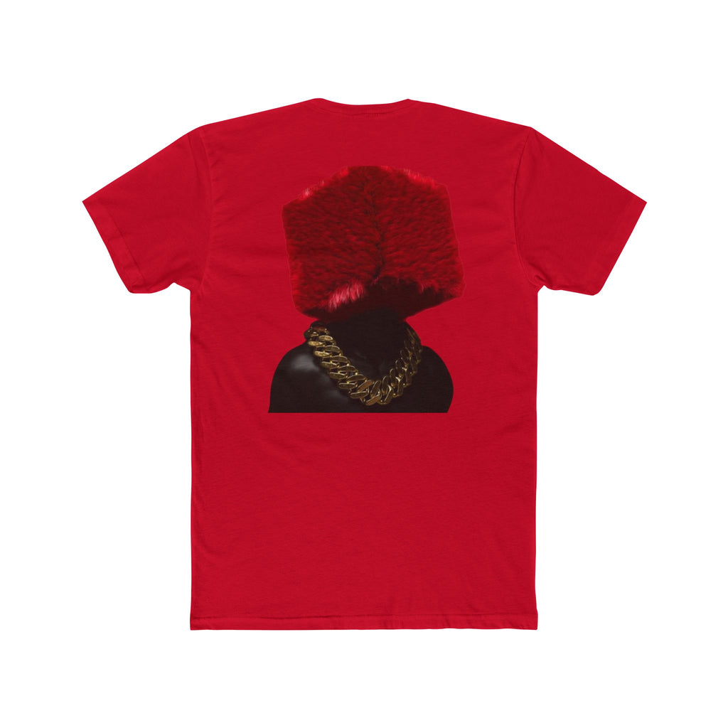 “Red Cube-Head Portrait with Gold Chain” Back Print